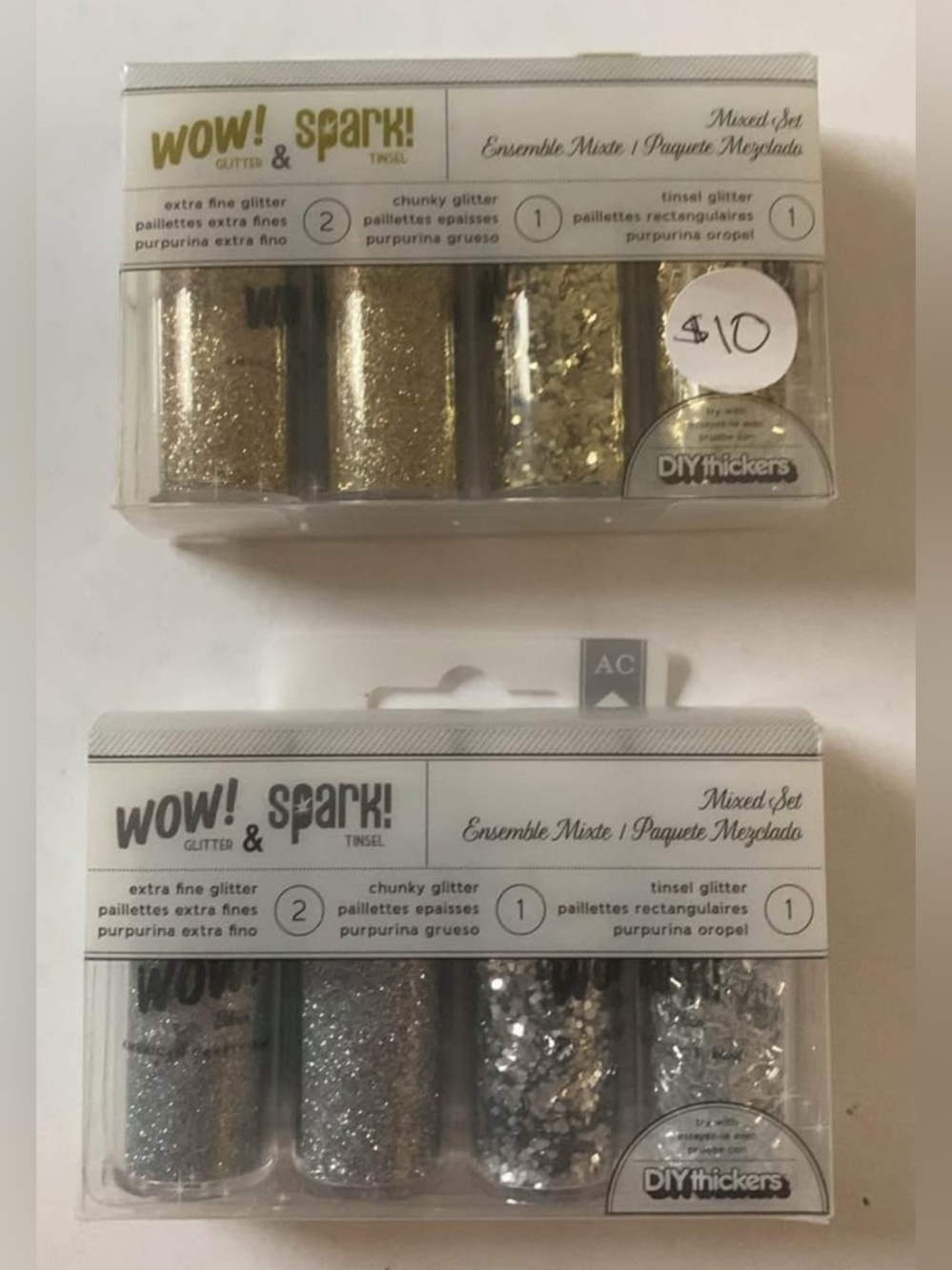 WOW! Spark! Glitter & Tinsel Mixed Set - Gold and Silver